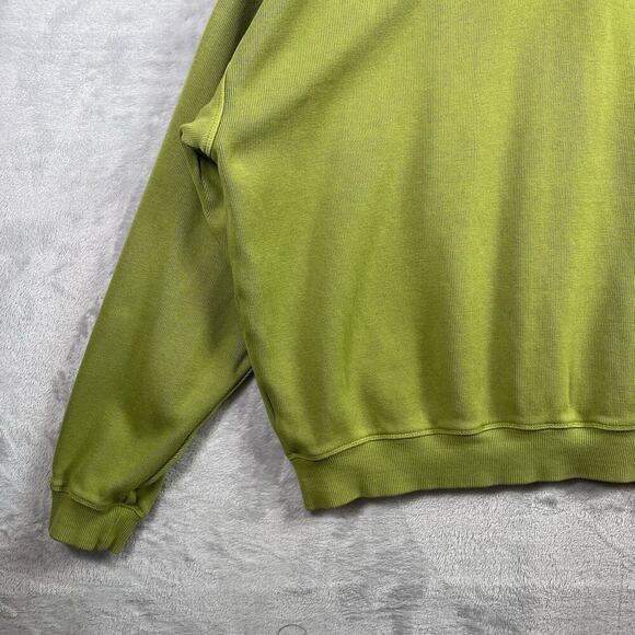 Tommy Bahama 1/4 Zip Sweatshirt Men's Large Green Beachy Summer 100% Cotton - Picture 3 of 13